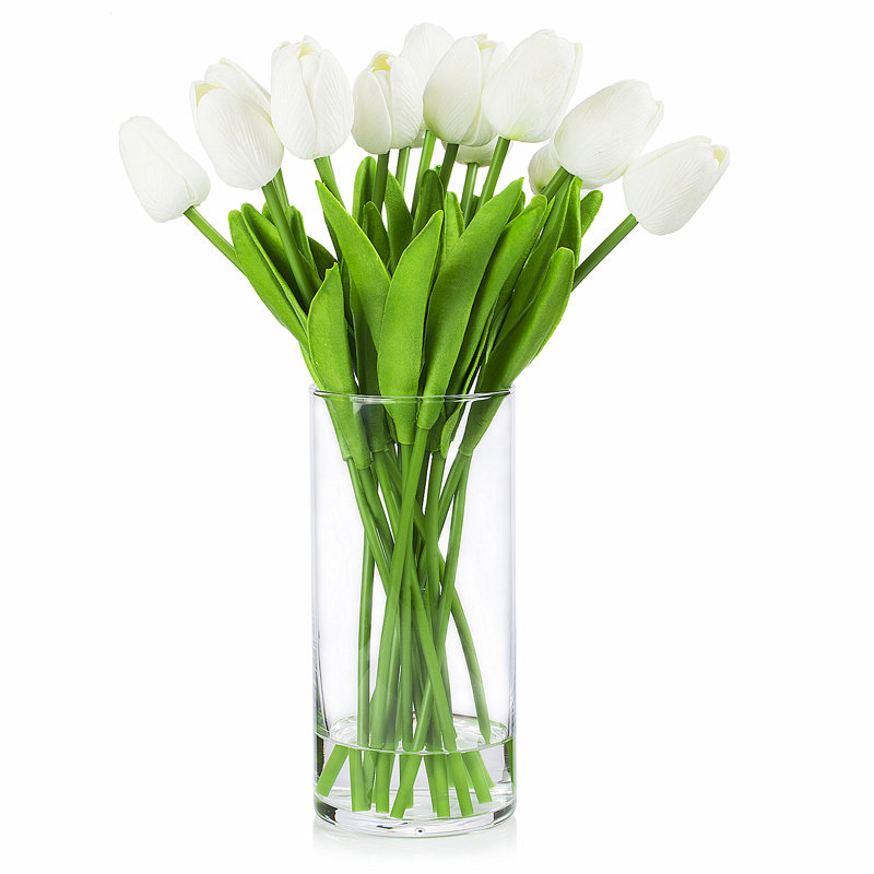 Pièce maîtresse de tulipes en vase, Blanc