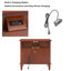 Table de chevet à finition noyer avec charge, 2 tiroirs, tablette ouverte, pieds en bois massif, tiroirs en noyer et charge: construction, intérieur spacieux-937533908
