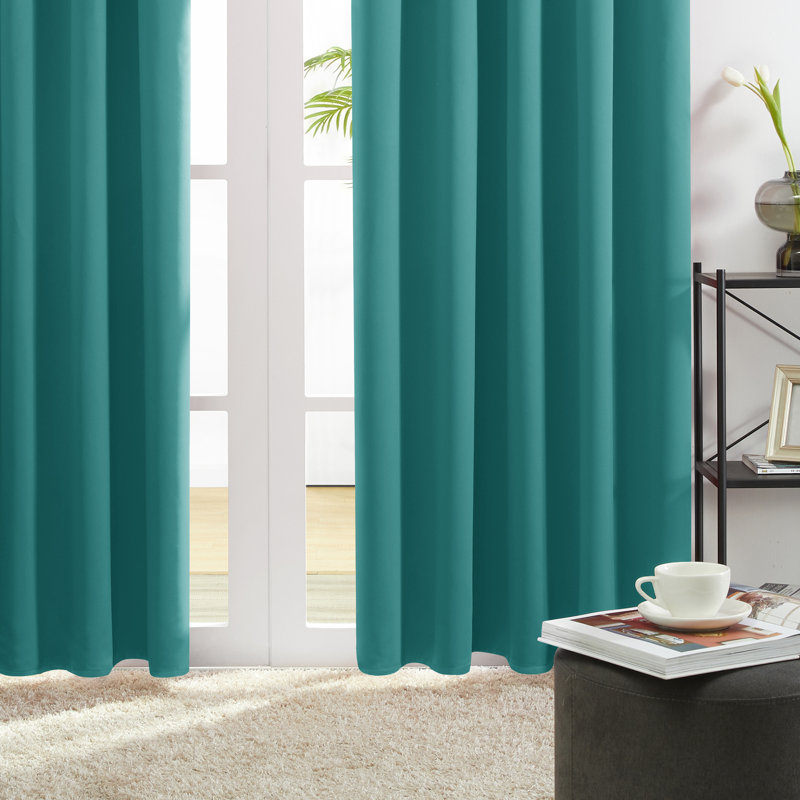 Harlowe Room Darkening Curtain Pair, 38" W x 63" L, Turquoise