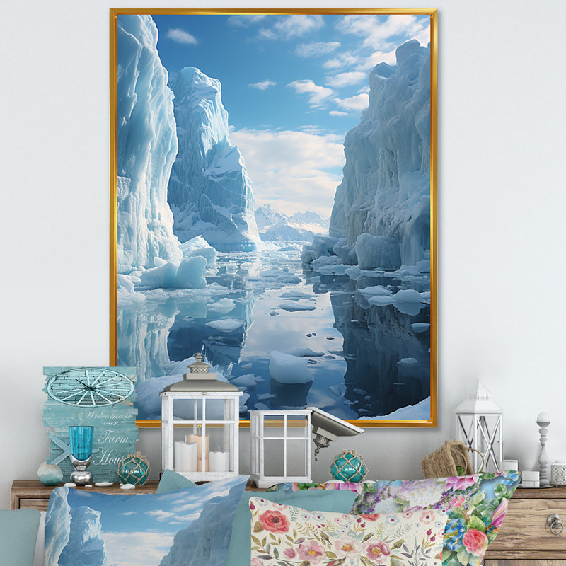 Glacier Icy Serenity Sunset II - Paysage et nature, art mural dans le salon, H 40 po x l 30 po x P 1,5 po