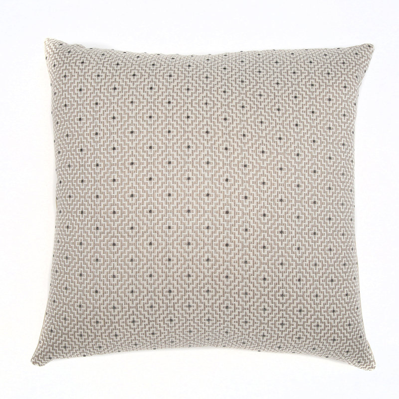 Geometric Feather Throw Pillow, Linen