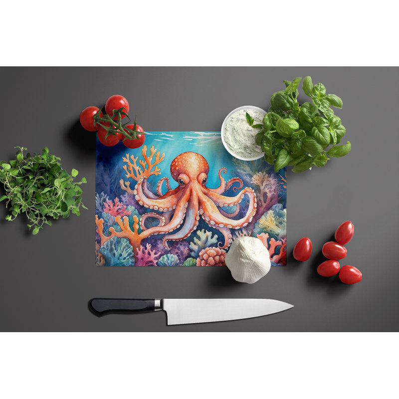 Planche à découper Octopus Parmi Corail