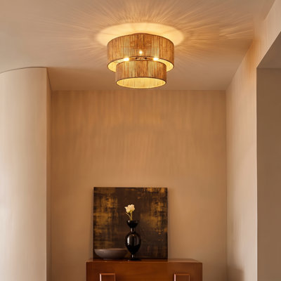 Corde en jute pour éclairage encastré 3 lumières
