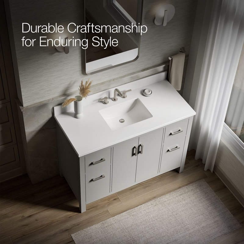 Kresla 48 In. Bathroom Vanity Cabinet With Sink And Quartz Top, Atmos Gray