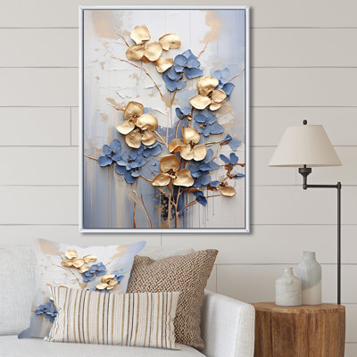 " Blue And Gold Adorned Violets II "