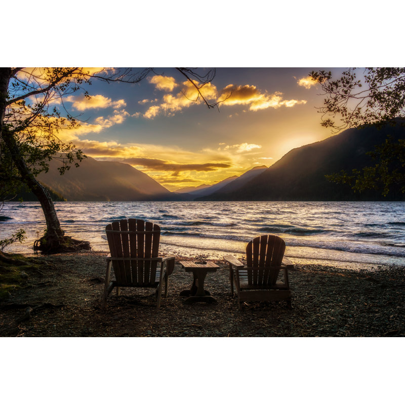 «Sunset over Lake Crescent» par Libre De Droit - Photographie sur toile tendue, L 12 po x H 8 po