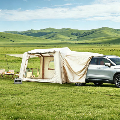 8-ft. x 10 ft. Beige 4-Season Oxford SUV Inflatable Camping Tent (4-8-Person, Easy Setup)