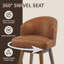 Tabouret de comptoir pivotant rembourré avec structure en bois massif et garniture cloutée (ensemble de 2)-1403625032-1403625031