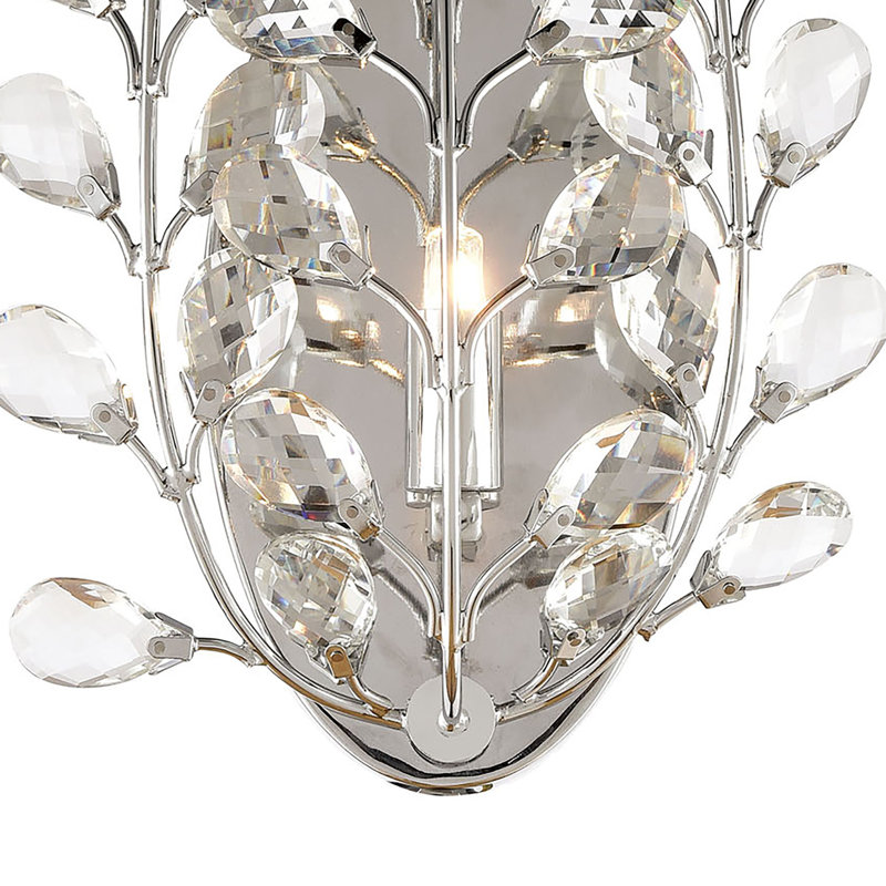 Applique murale 1 lumière Crystique 14 po de hauteur - Chrome poli