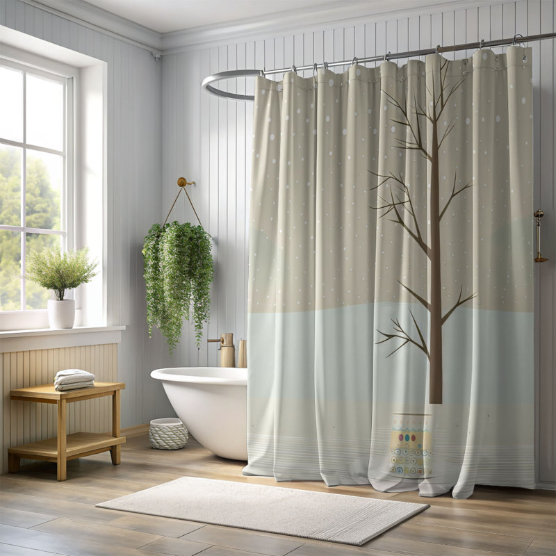 Rideau de douche Winter Bliss - Premium, L 71 po x L 74 po