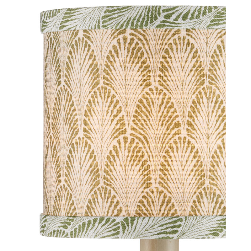 Plume - abat-jour tambour - vert, ivoire, Green, Ivory