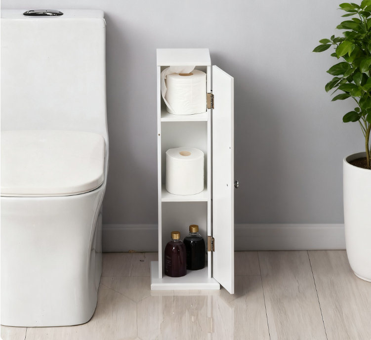Petite armoire à papier de toilette, armoire de coin de salle de bain