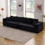 Causeuse à compression modulaire 69,29 po avec accoudoirs, élément modulaire rembourré en flanelle à 2 places avec 3 coussins, canapé «Boneless» Cloud en boîte pour le salon, petits espaces, noir-2019045936-2014725982-2028112316