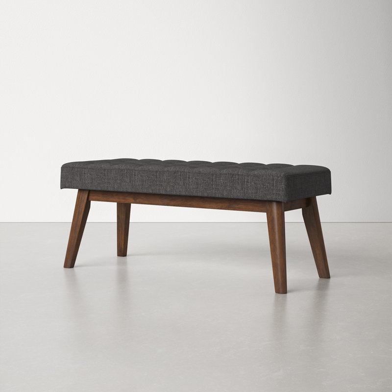 Polyester Upholstered Bench, Dark Grey