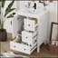 Meuble-lavabo 24 po avec lavabo, une armoire et trois tiroirs à fermeture en douceur, poignées en métal rétro-893589453