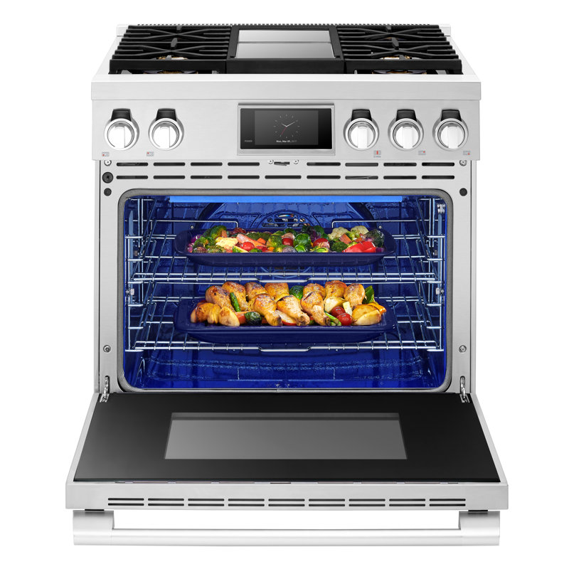 36" Gas Professional Range with 4 Burners and Chromium Griddle