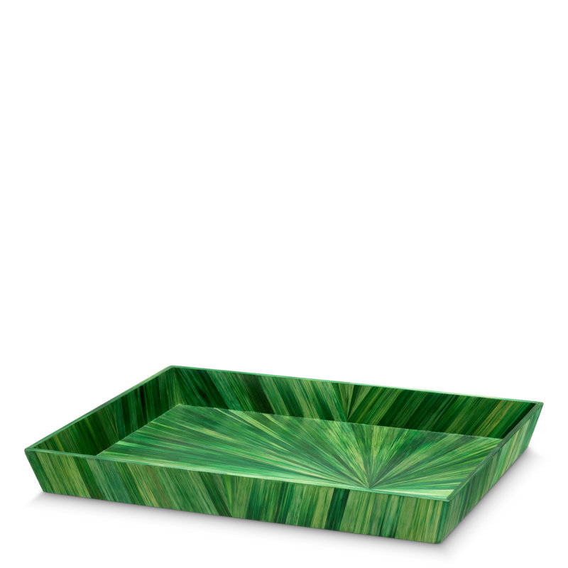 Harvard Decorative Tray, 1.57" H x 12.99" W x 10.04" D, Green