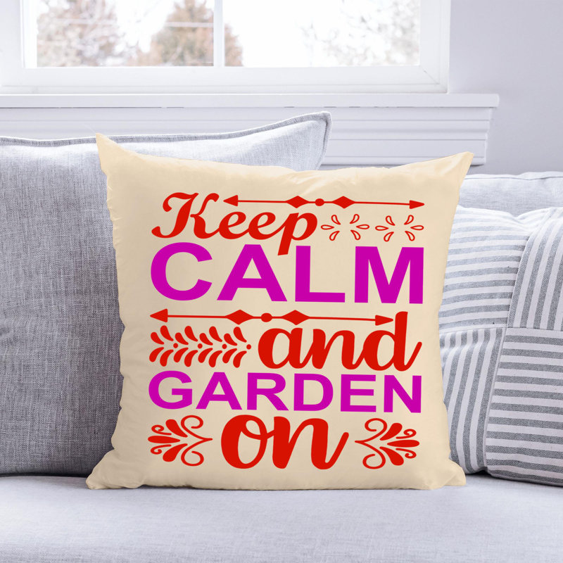 Citation amusante «Garden Lover» 524 - Coussin décoratif inclus, H 14 po x l 14 po