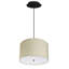 Abat-jour tambour en lin blanc avec diffuseur l 16 po avec cordon noir-140943304-140943311-140943345