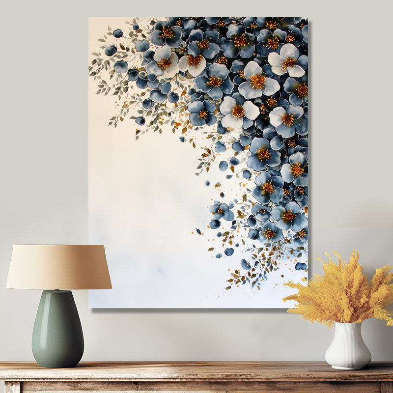 Botanical Celestial Bloom In Winter I - Botanicals, impression murale sur métal, H 32 po x l 16 po x P 0,84 po