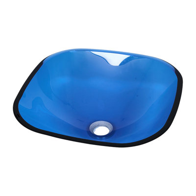 Belfry Bathroom 420mm L x 420mm W Tempered Glass Square Sink
