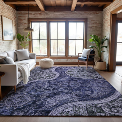 Premium Machine Washable Jamestown AMF1078 Swirl Rug