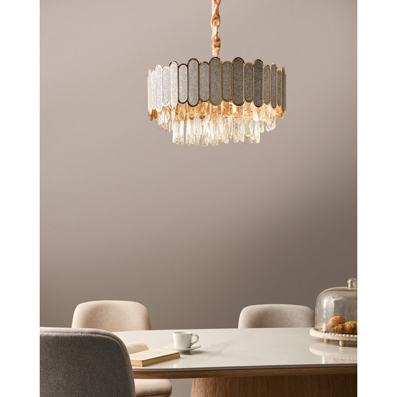 AGUARICO Glass Brass Chandelier