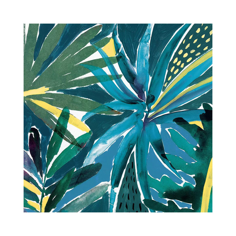 Tropical Blues 1 Piece Painting on Canvas, 93.98 cm H x 93.98 cm W x 1.91 cm D, Wrapped Canvas