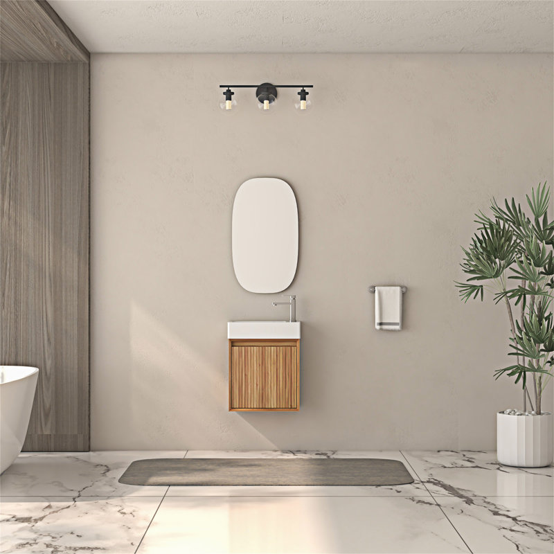 Meuble-lavabo mural avec bassin en résine SMC