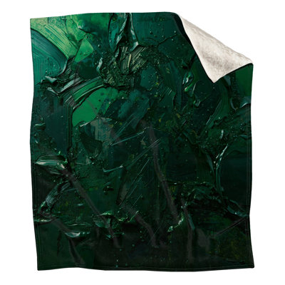 Textured Green Abstract Blankets