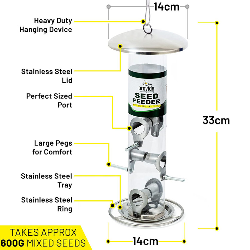 Aqiba Metal Hanging Tube Bird Feeder