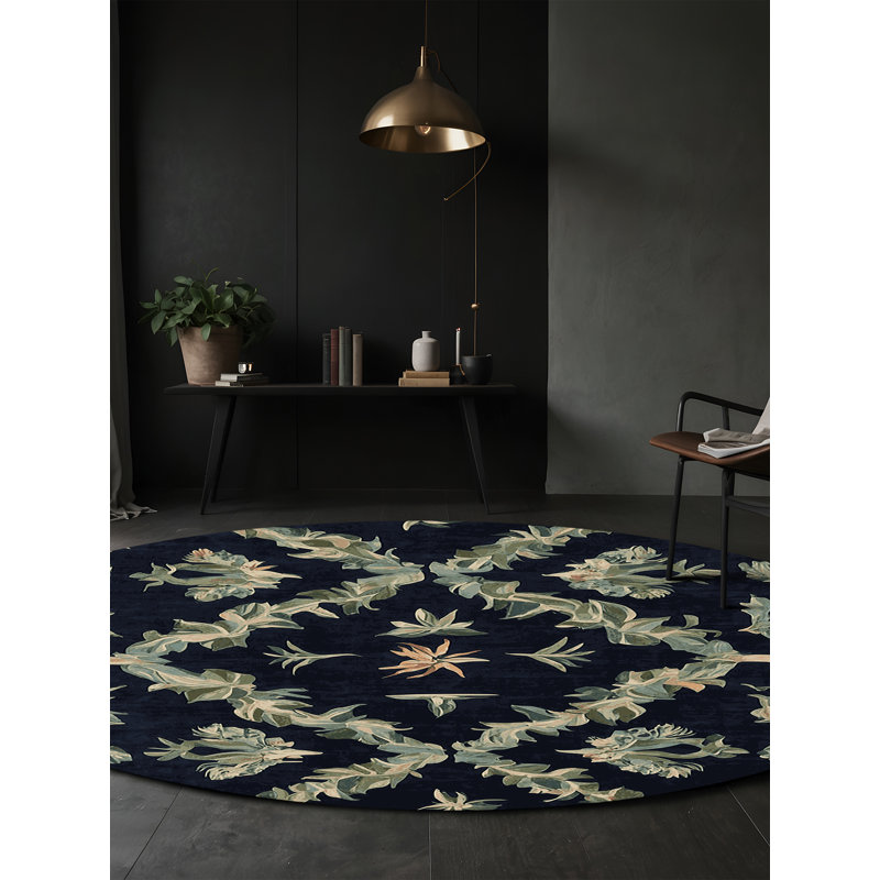 Tapis gris soyeux et moelleux, Rond 6 pi