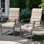 Outdoor Patio Dining Chairs, Breathable PVC-coated polyester, Iron Frame, Beige