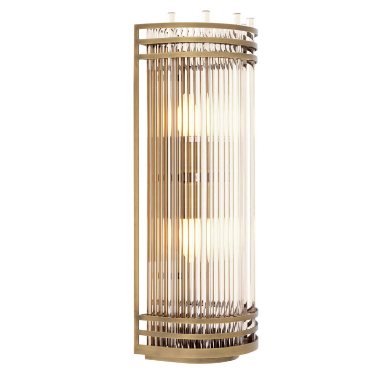 Gulf 2 - Light Flush Mounted Sconce, Antique Brass, 21" H x 7" W x 6" D
