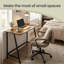 Home Office Table, Steel Frame Desk, Writing Table for Study, Industrial Style, Easy Assembly, Brown and Black
