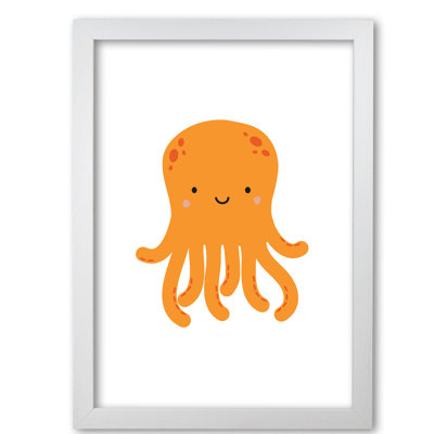 Children's Animals, Octopus 1 Piece Single Picture Frame Wall Art