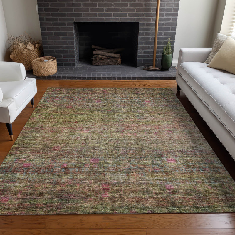 Tapis intérieur / extérieur lavable à la machine Cicel ACN1171 Cactus, Rectangle de 10 pi x 14 pi