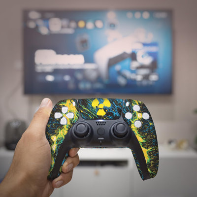 Radioactiive Custom PS-5 Controller Wireless compatible with Play-Station 5 Console by BCB Controllers | Proudly Customized in USA with Permanent HYDRO-DIP Printing (NOT JUST A SKIN)