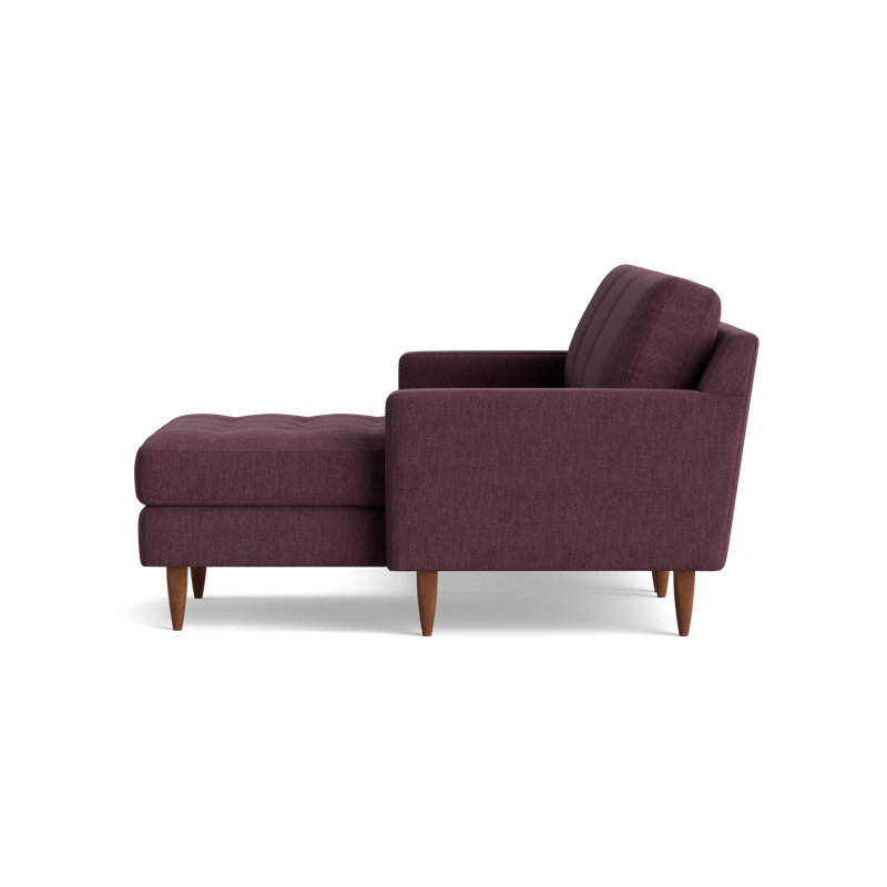 MCM Chaise Sectional, Performance Weave - Aubergine, Right Hand Facing