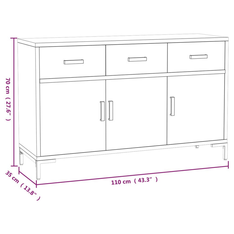 Johnas 43.3'' Sideboard, Black