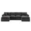 Canapé d'angle modulaire 4 pièces avec 2 poufs amovibles, canapé infonuagique profond en chenille reconfigurable avec coussins moelleux, vert-1098099447