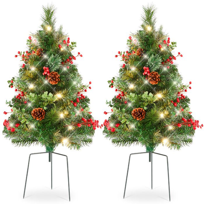 The Holiday Aisle® 2.5' Lighted Pine Christmas Tree & Reviews | Wayfair