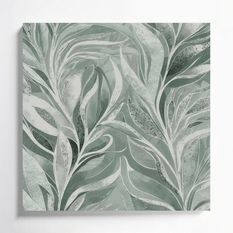 «Abstract Florals 89», art mural sur toile grise, H 12 po x l 12 po