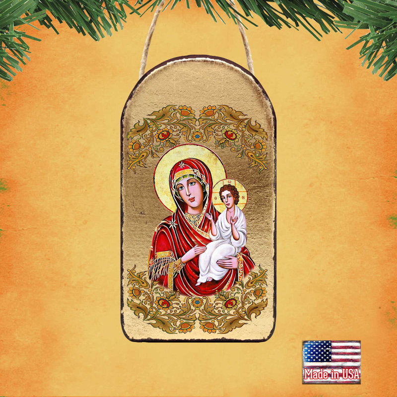 Inspirational Icon 5'' Handmade Wood Shatterproof Photo Ornament