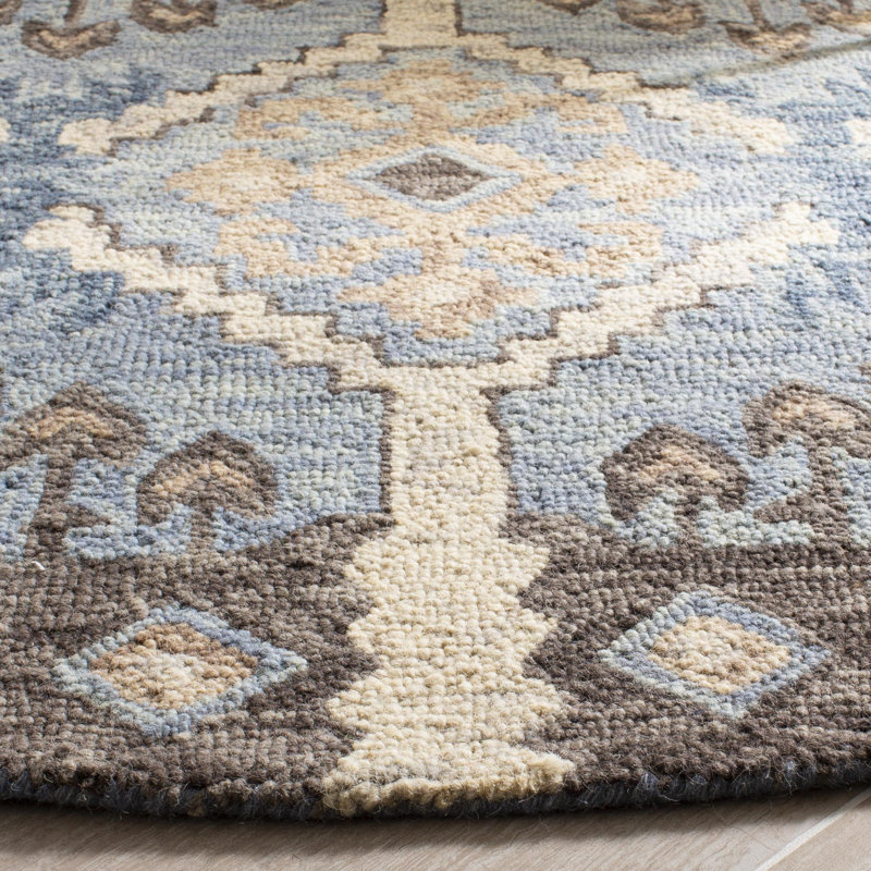 Posada Hand Tufted Wool Southwestern Rug, Round 9'
