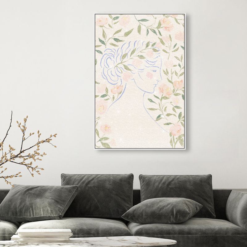 Blooming Hera Print by Oliver Gal, 37"H x 25"W, White Floater Frame