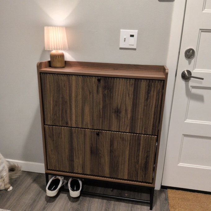 20 Pair Flip Down Shoe Storage - Brown
