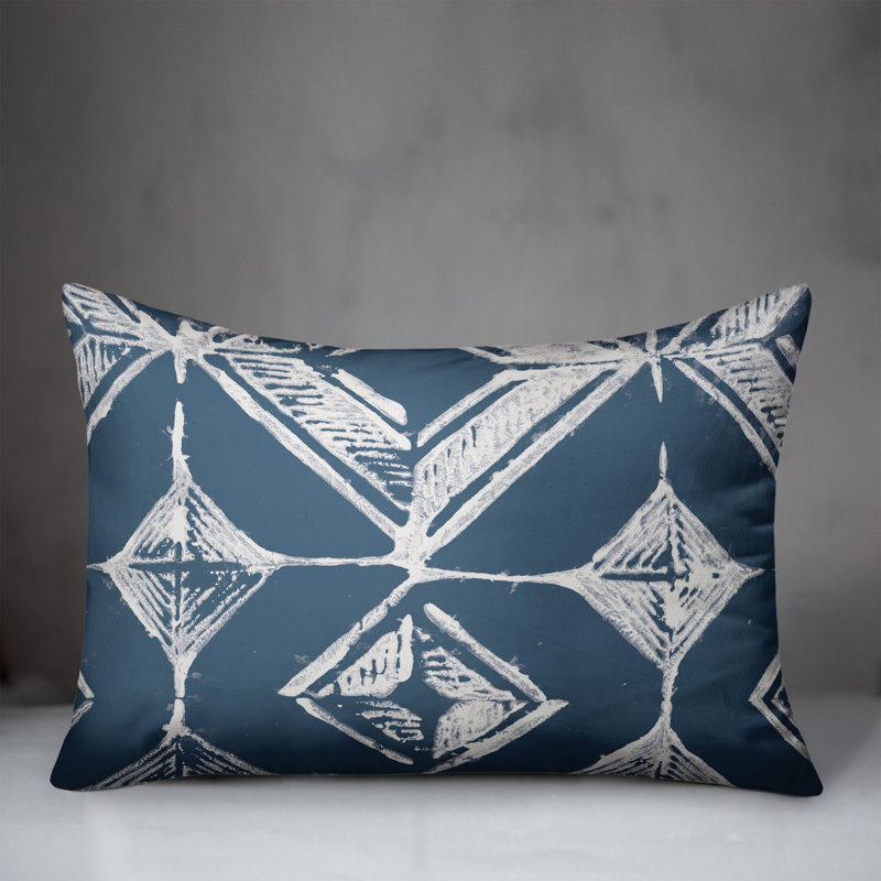 Blue Diamond Pattern Throw Pillow