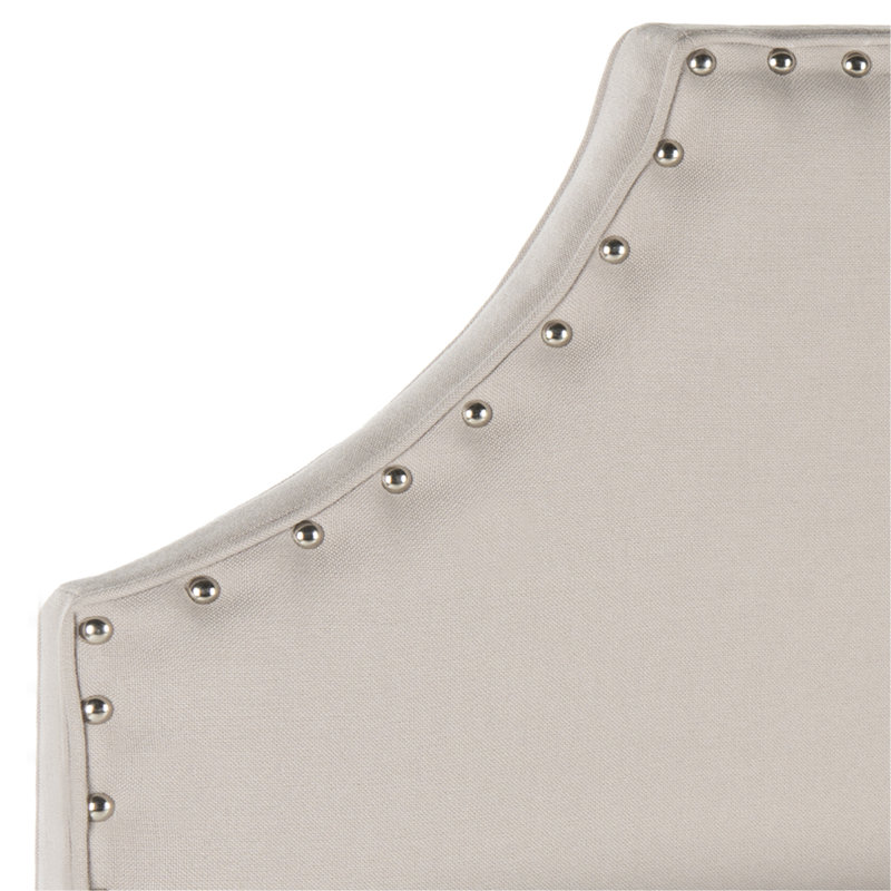 Mori Upholstered Panel Headboard, Twin, Beige Linen