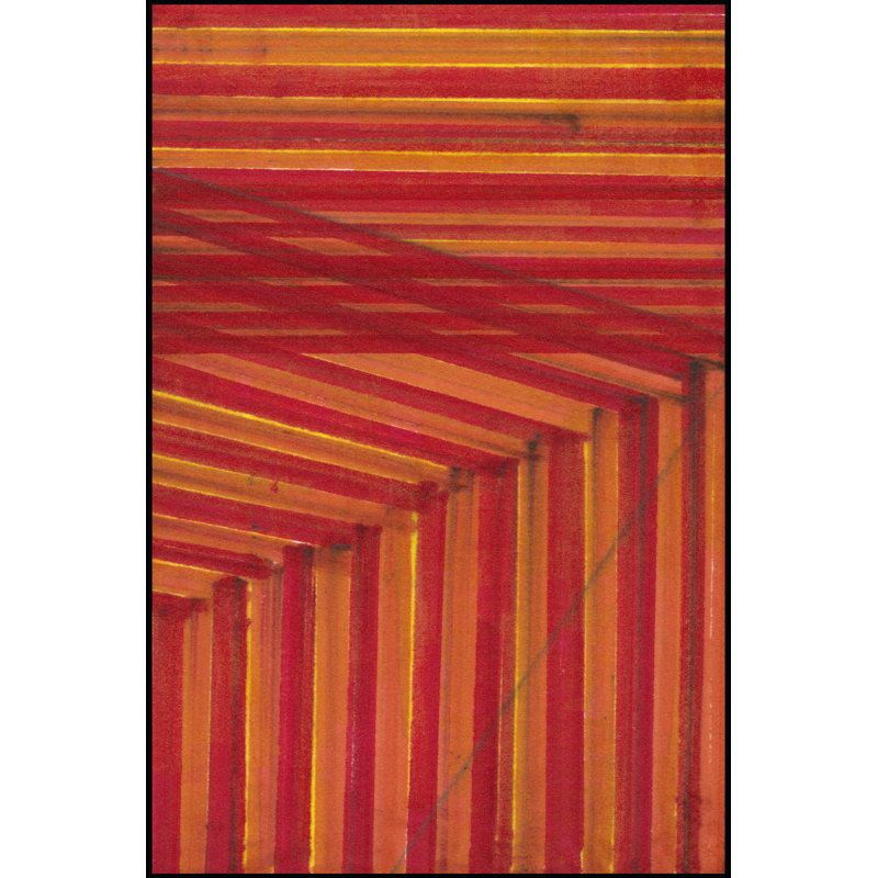 Line Study Orange - Wrapped Canvas Print, 46cm H x 30cm W